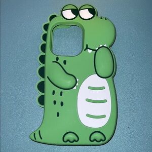 Playful Green Dinosaur Phone Case for iPhone 13 Pro